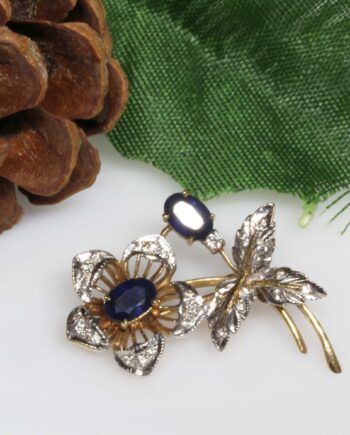 14K Blue Sapphira Pin Brooch