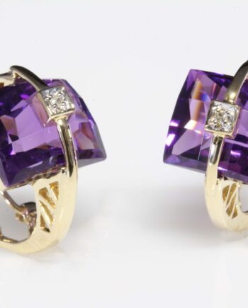 14KY Genuine Amethyst Earring