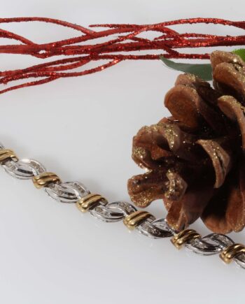 10K Two Tone Diamond Twist Bracelet