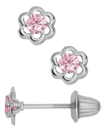 SS Pink Flower Earring