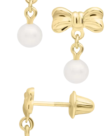14K Pearl Drop Earring