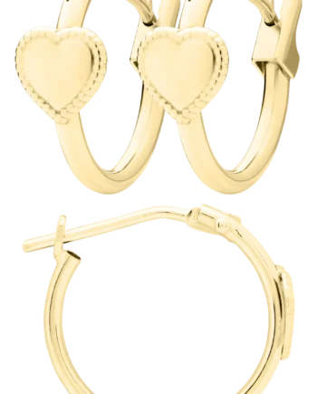 14K YG Heart Earring