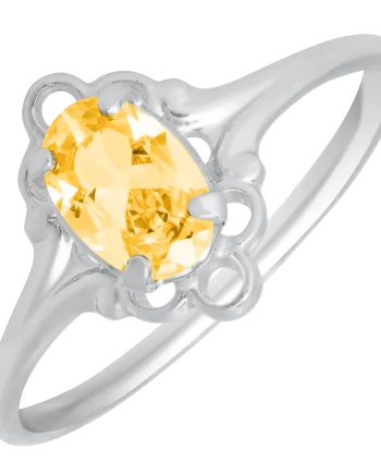 SS Citrine-Nov Ring