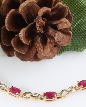 14K Bracelet with Ruby and Dia