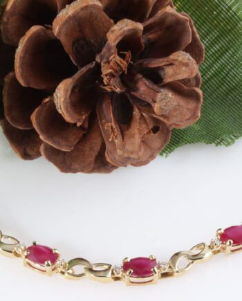 14K Bracelet with Ruby and Dia