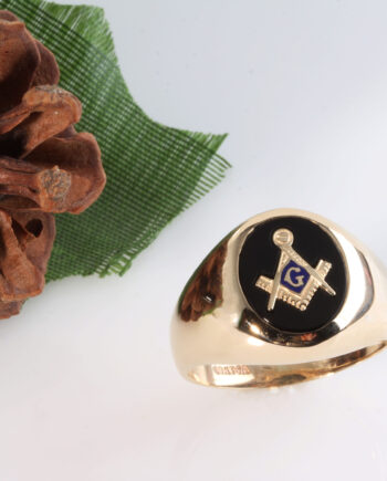 10K Masonic Ring w/ Black Onyx