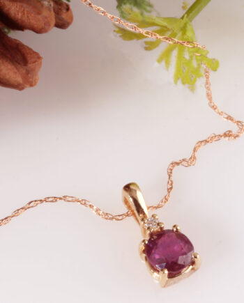 14K Ruby Pendent w/ Dia
