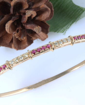 14K Ruby w/ Dia Chanel Bracelet