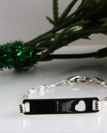S.S Baby ID W/ Cutout Heart Bracelet