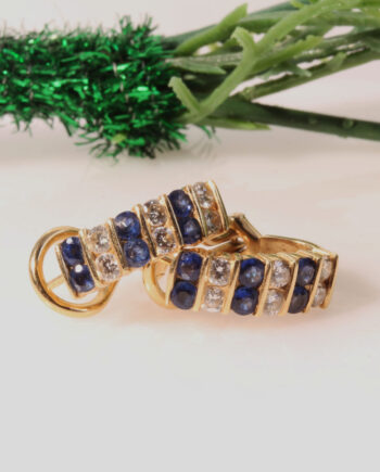 14K Sapphire W/ Diamonds