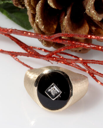 Gent's Yellow 10K Onyx Fashion Ring