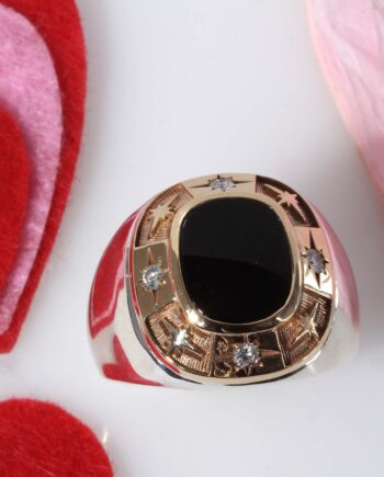 SS + 10K YG Fashion Men's Ring