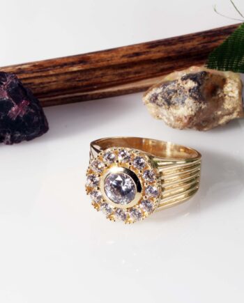 14K YG CZ Men's Fancy Ring Estate