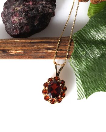 14K YG Garnet Necklace