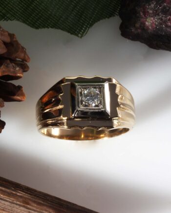 14K YG Men's Fashion Ring