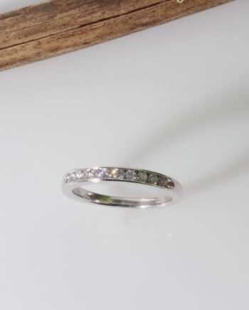 14K WG Channel Set Wedding Band