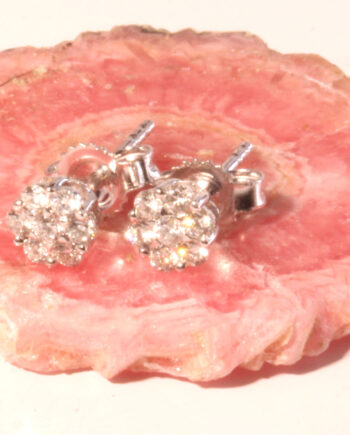14 Diamond 1/4ct TDW Cluster Earrings 14K White Gold